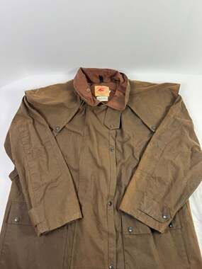 Vintage The Australian Outback Collection Oilskin Duster Coat, Brown, Size L